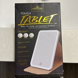 NEW/unopened Impressions Vanity Company - Touch Tablet Tri-tone Mirror w/ Stand